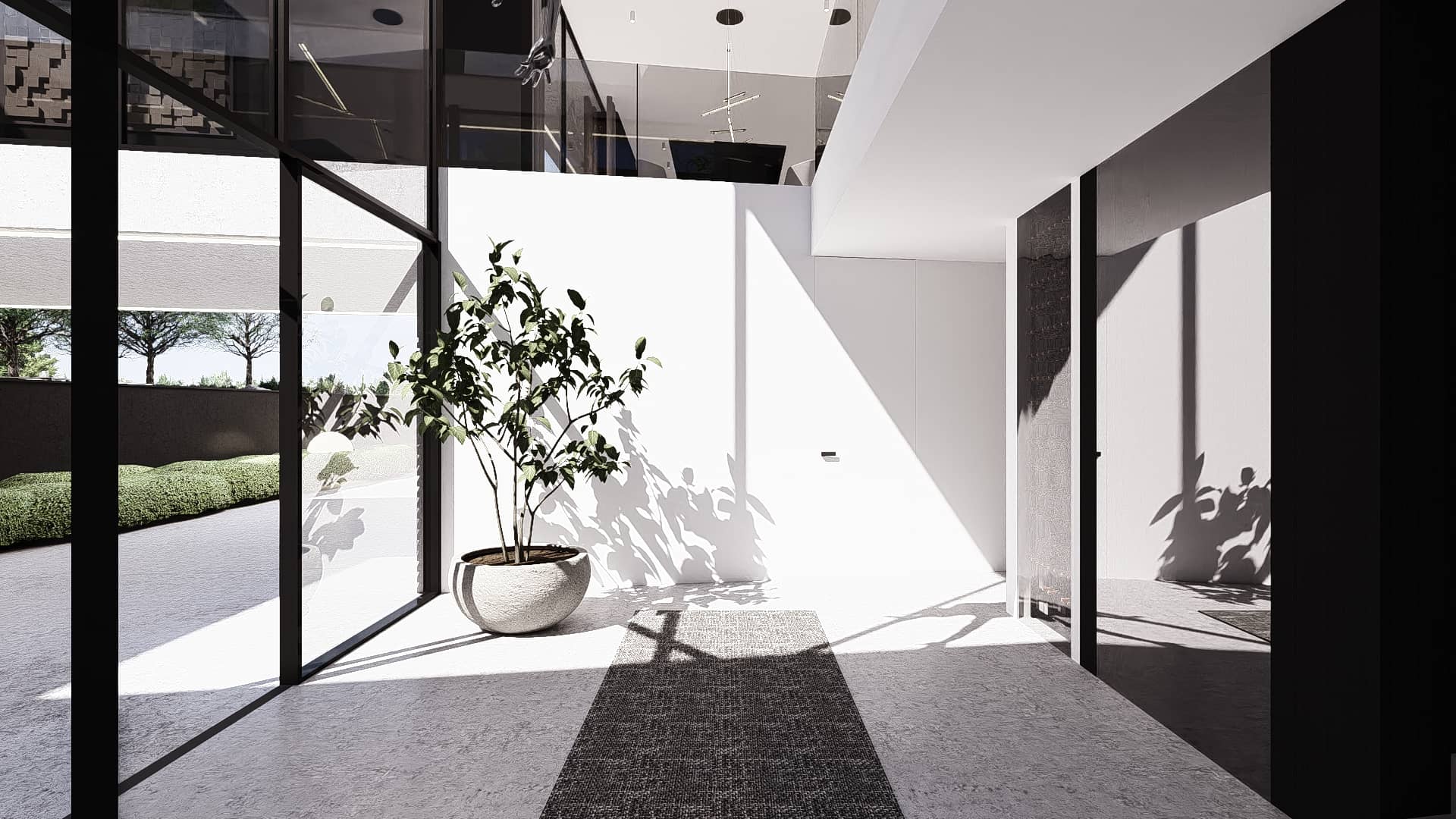Minimalistische en strakke entree met een modern design